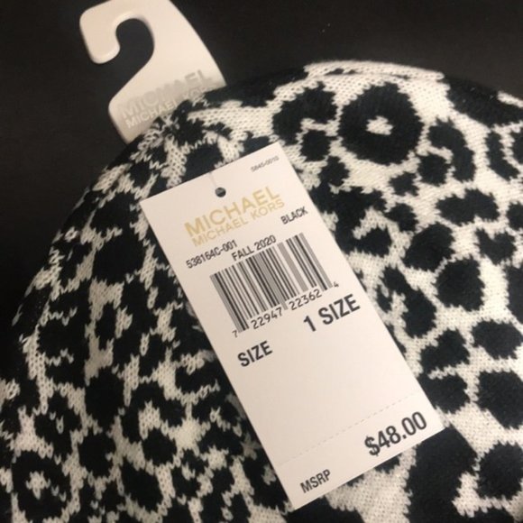 Michael Kors Women's Leopard Knit Beanie - Picture 3 of 5